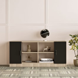 Hanah Home Armario Multiusos Vo6-Ob Roble y Negro
